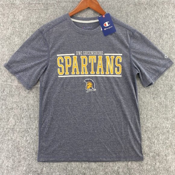 UNC Greensboro Spartans Champion T-Shirt Men S Heather Gray SS Bar Logo UNCG NWT - Picture 1 of 8